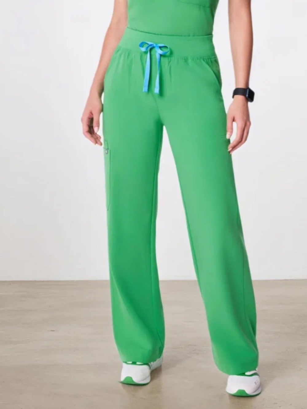 Figs High Waisted Livingston Scrub Pants Emerald Green Women's Medium Basic